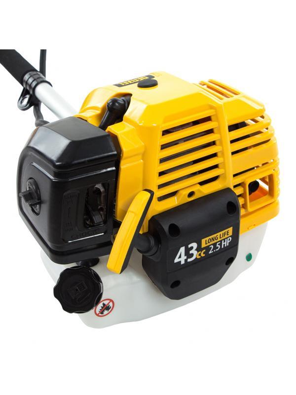 Триммер бензиновый DT 43, 43 см3, 2.5 л. с, неразъемная штанга, состоит из 2 частей Denzel