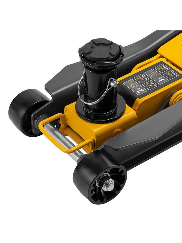 Домкрат гидравлический подкатной, 2/3 т, 98-770 мм, быстрый подъем, низ. подхват, проф, SUV Denzel