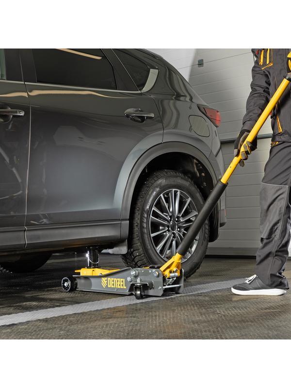 Домкрат гидравлический подкатной, 2/3 т, 98-770 мм, быстрый подъем, низ. подхват, проф, SUV Denzel