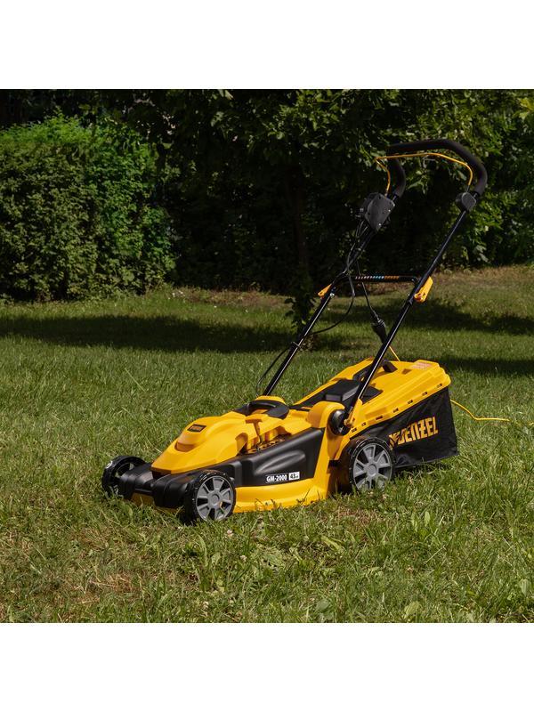 Газонокосилка электрическая GM-2000, 2000 Вт, ширина 43 см, 6 уровней, травосборник 45 л. Denzel