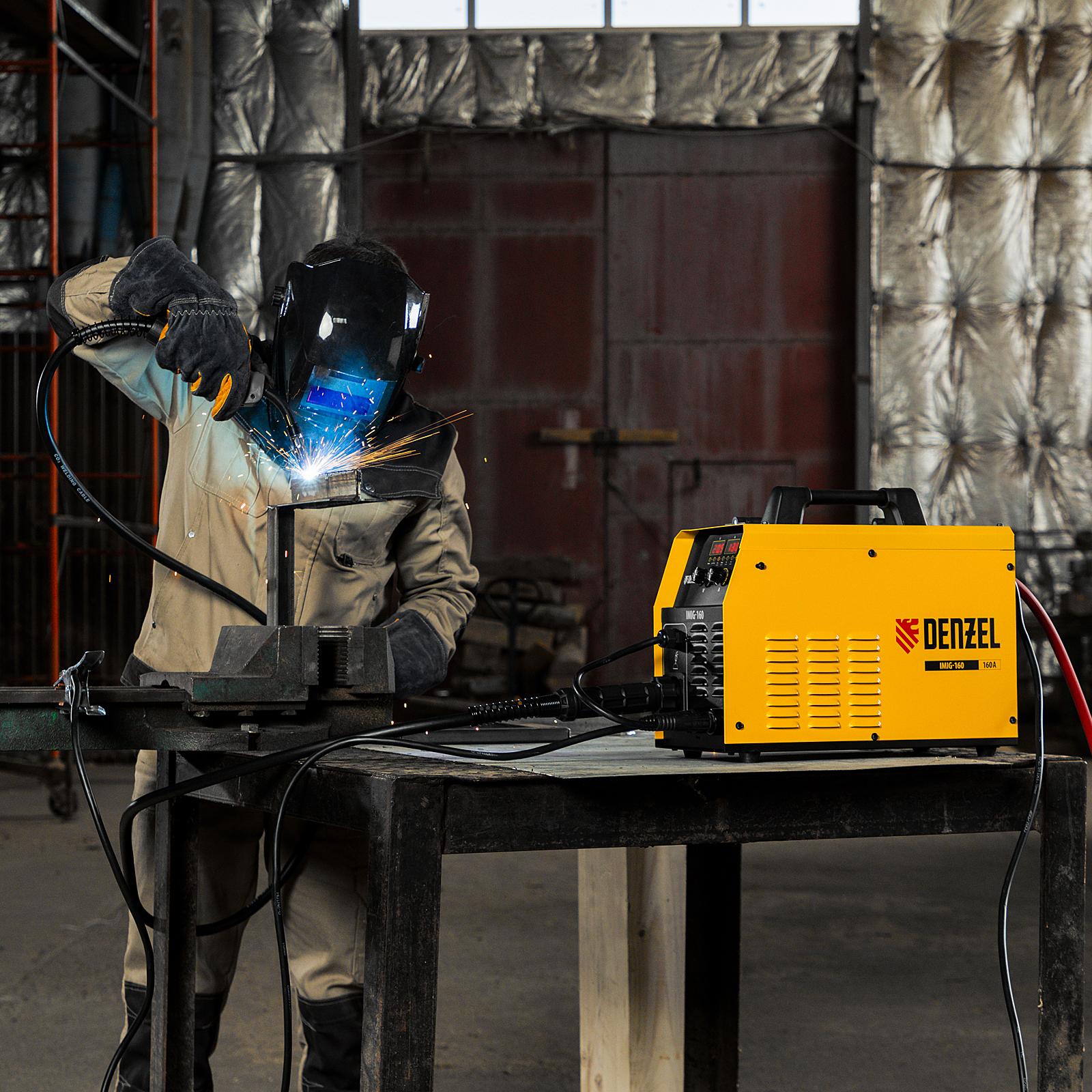 Аппарат инвертор. полуавтомат. cварки IMIG-160 Synergy, 160 А, ПВ 60%, катушка 5 кг// Denzel