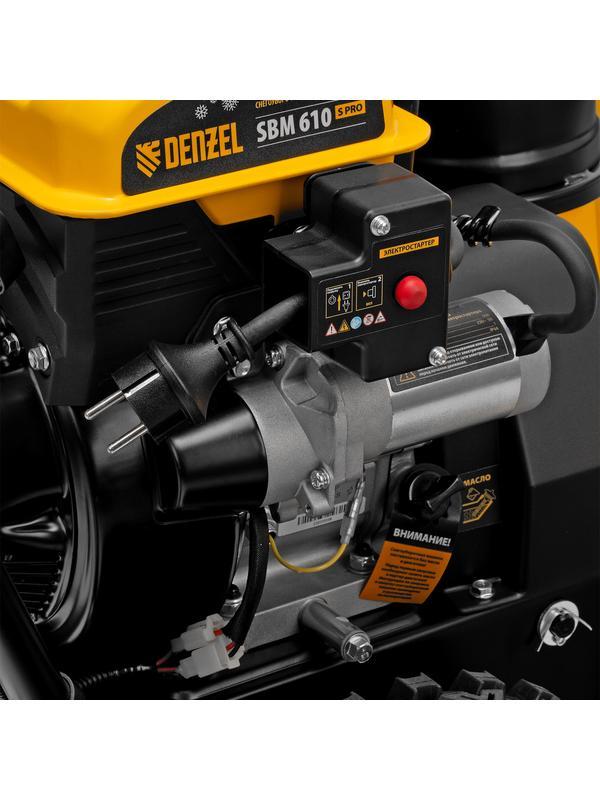 Бензиновая снегоуборочная машина SBM 610S PRO, 212 cc, электростартер, фара, обогрев Denzel