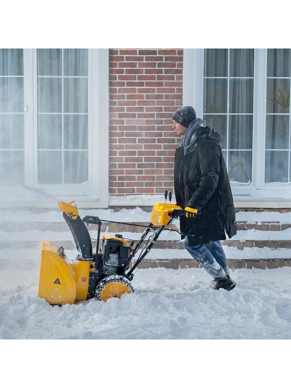 Бензиновая снегоуборочная машина SBM 610S PRO, 212 cc, электростартер, фара, обогрев Denzel