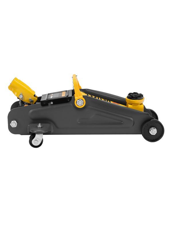 Домкрат гидравлический подкатной с фиксатором, 2 т, 130-330 мм, в кейсе Denzel