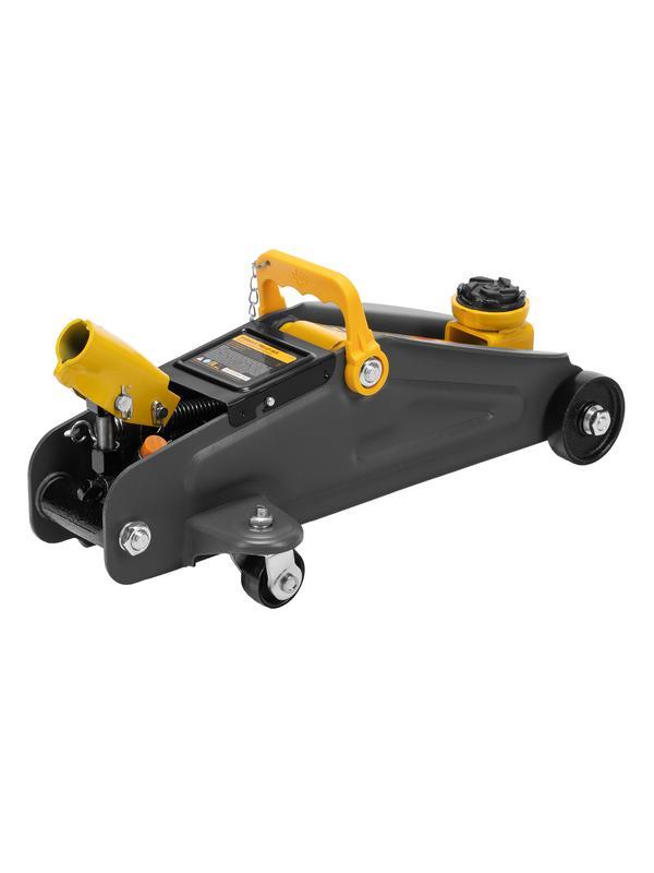 Домкрат гидравлический подкатной с фиксатором, 2 т, 130-330 мм, в кейсе Denzel