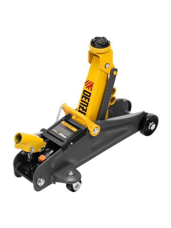 Домкрат гидравлический подкатной с фиксатором, 2 т, 130-330 мм, в кейсе Denzel