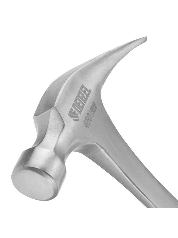 Молоток-гвоздодер 450 г, цельнометаллический, двухкомпонентная рукоятка Denzel