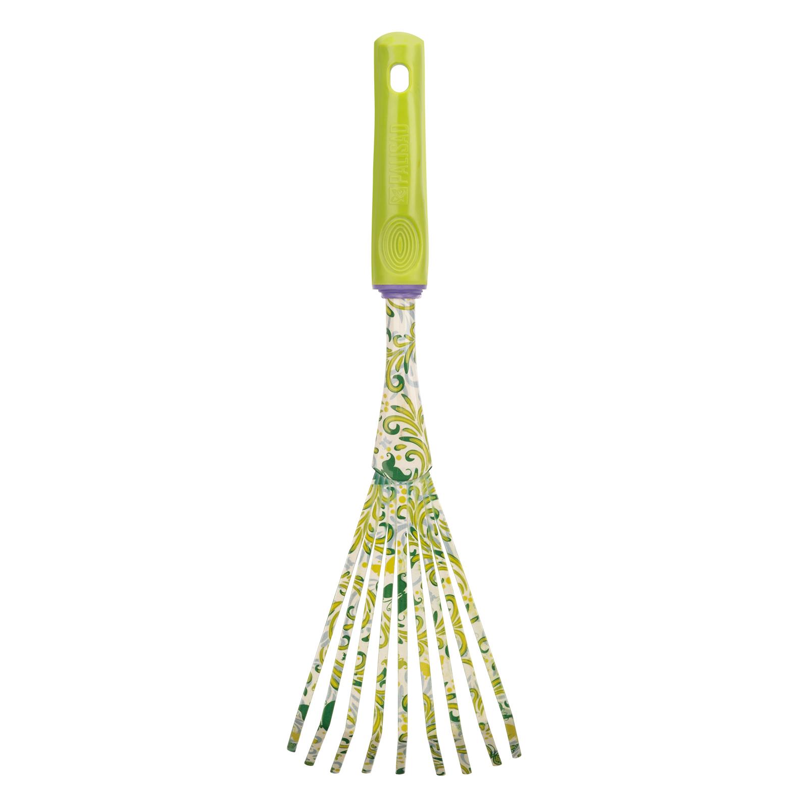 Грабли веерные 9 - зубые, 75 х 385 мм, стальные, пластиковая рукоятка, Flower Green, Palisad