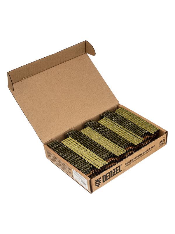 Гвозди для пнев. нейлера (крашен.), длина - 50 мм, диам. - 2,9 мм, 2000 шт. Denzel