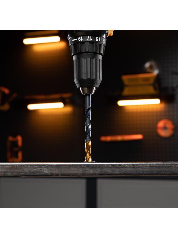 Набор сверл по металлу, 1-10 мм, HSS-Tin, Golden Tip, 19 шт Denzel