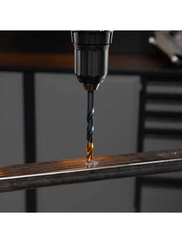 Набор сверл по металлу, 1-10 мм, HSS-Tin, Golden Tip, 19 шт Denzel