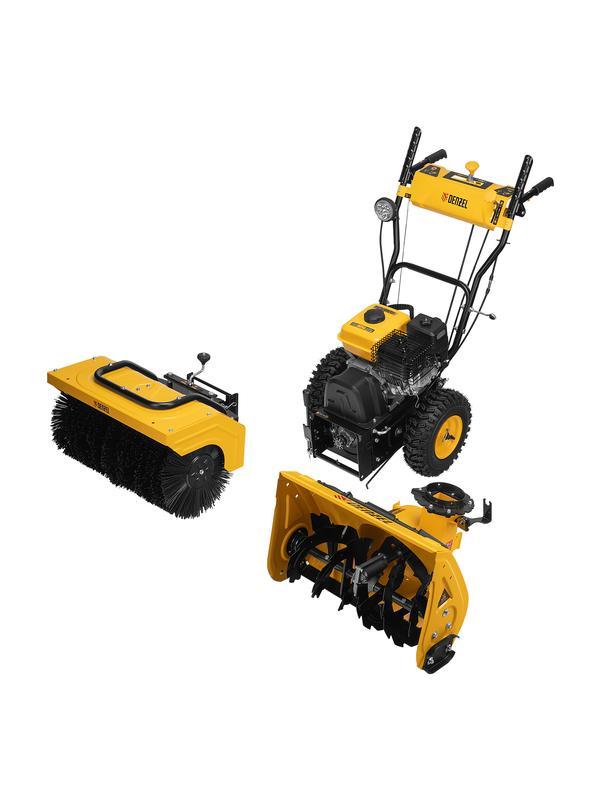 Гибридная снегоуборочная машина с функц. подметания SWB-600, 212 сс, руч. старт, 2 насадки Denzel