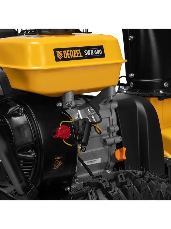 Гибридная снегоуборочная машина с функц. подметания SWB-600, 212 сс, руч. старт, 2 насадки Denzel