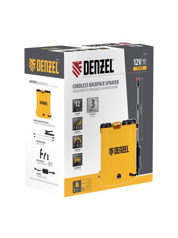 Опрыскиватель ранцевый аккумуляторный D-12LA, 12 л, 12 В, 8 Ач// Denzel