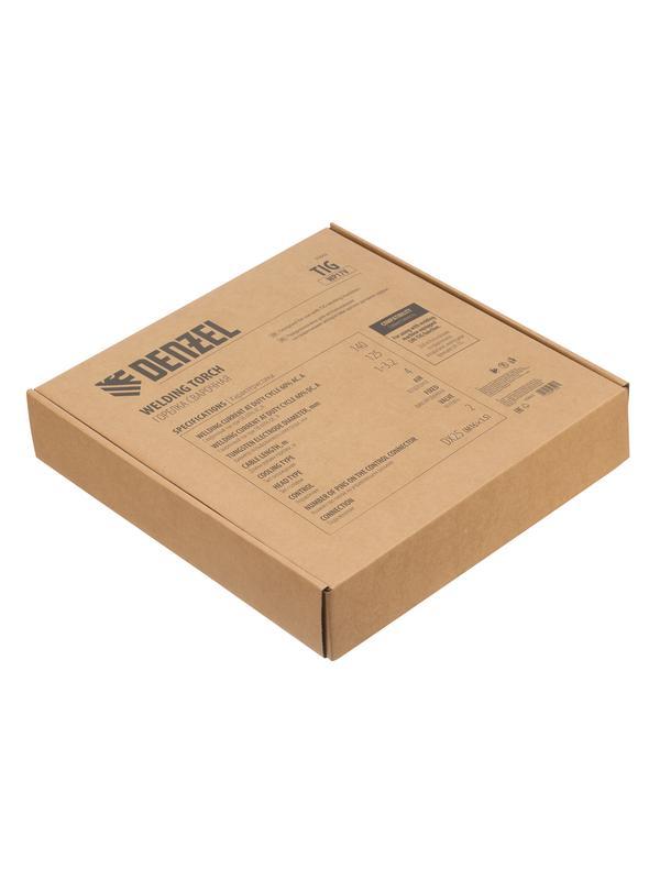 Горелка сварочная TIG WP17V, прямое подключение к баллону, 4 метра Denzel