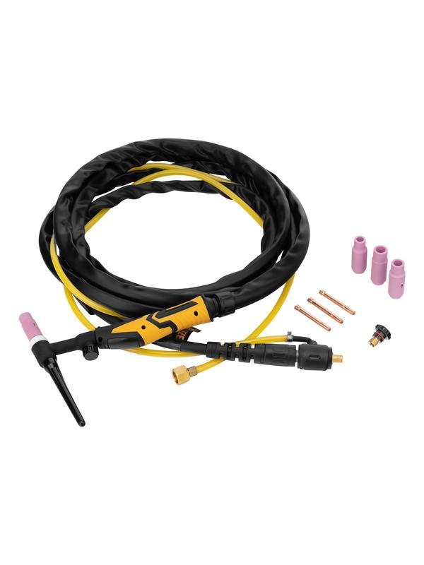 Горелка сварочная TIG WP17V, прямое подключение к баллону, 4 метра Denzel