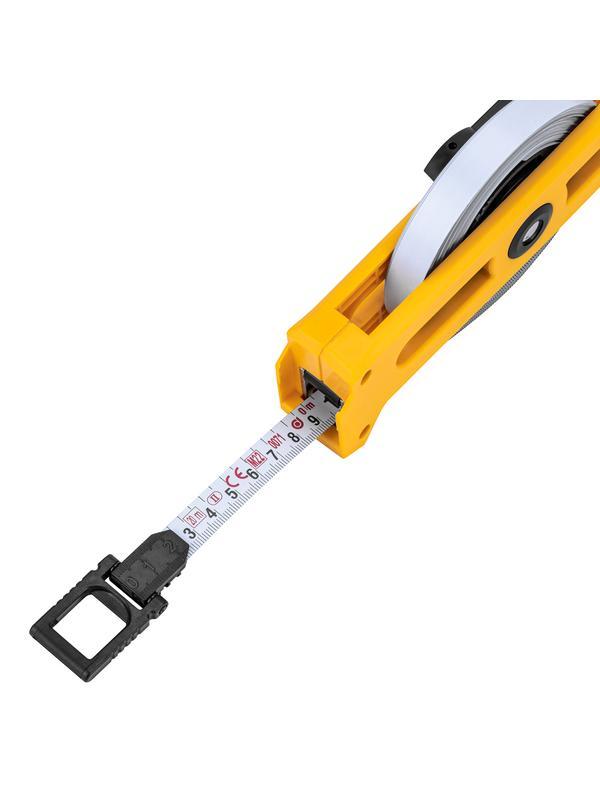 Рулетка геодезическая 20 м х 13 мм, открытый корпус, металлическая лента Denzel