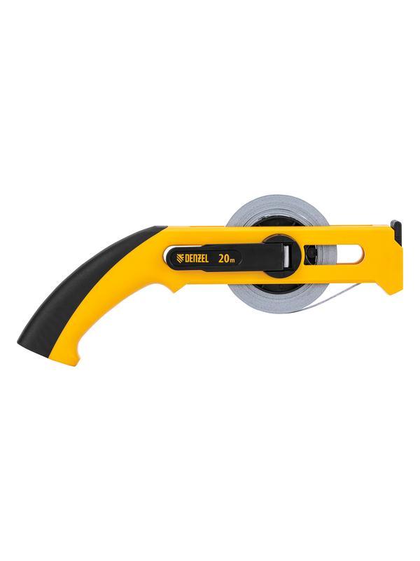 Рулетка геодезическая 20 м х 13 мм, открытый корпус, металлическая лента Denzel