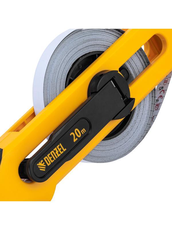 Рулетка геодезическая 20 м х 13 мм, открытый корпус, металлическая лента Denzel