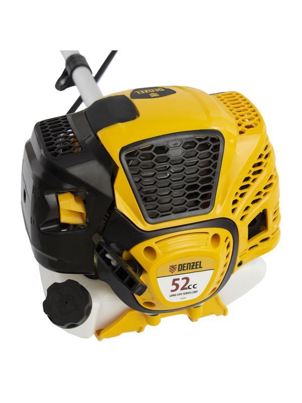 Триммер бензиновый DTL-52, 52 см3, неразъемная штанга, состоит из 2 частей Denzel