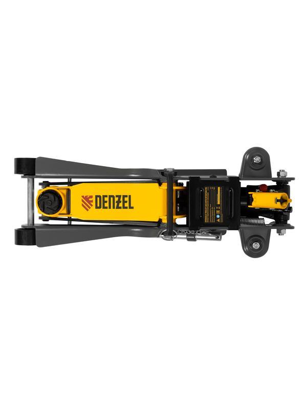 Домкрат гидравлический подкатной с фиксатором, 2,5 т,  85-385 мм, в пласт. кейсе Denzel