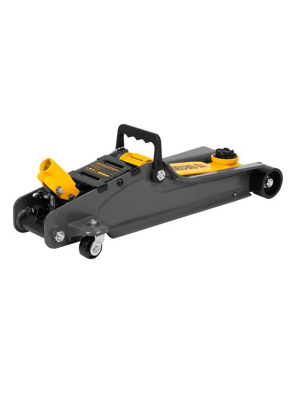 Домкрат гидравлический подкатной с фиксатором, 2,5 т,  85-385 мм, в пласт. кейсе Denzel