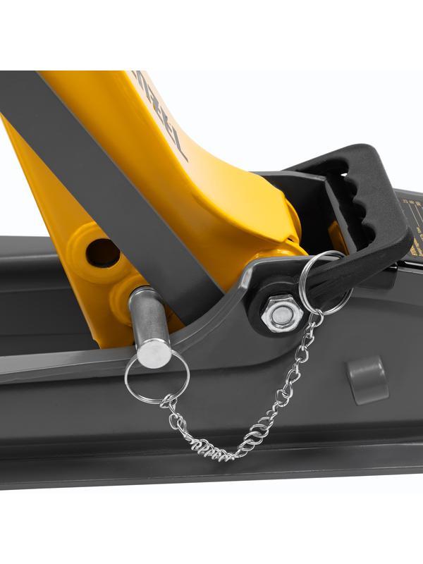 Домкрат гидравлический подкатной с фиксатором, 2,5 т,  85-385 мм, в пласт. кейсе Denzel