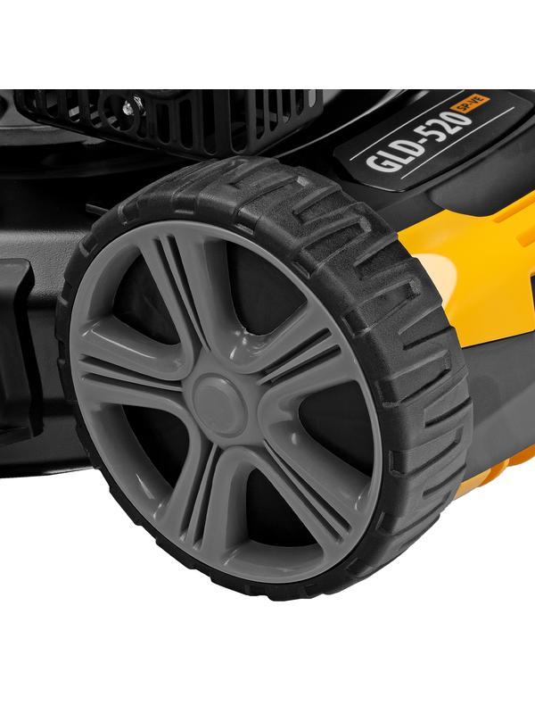 Газонокосилка бензиновая GLD-520SP-VE, 196 см3, ширина 52 см, привод, вариатор, электрический старт, 60 л Denzel