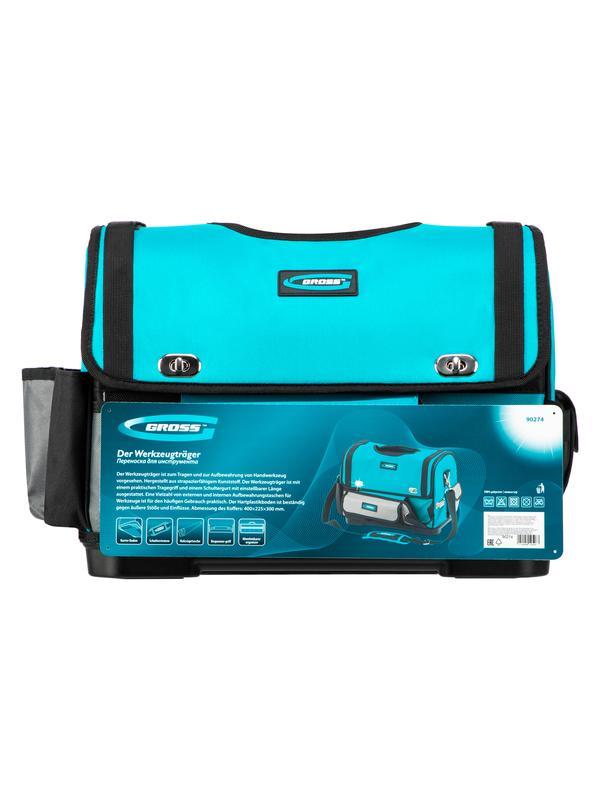 Переноска для инструмента, 400х225х300мм, пластиковое дно, наплечный ремень// Gross