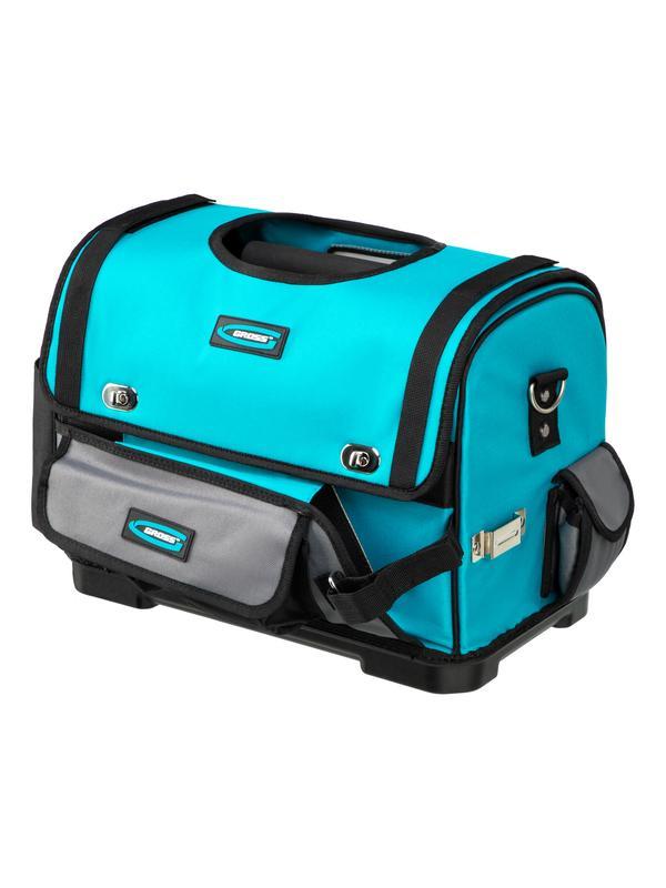 Переноска для инструмента, 400х225х300мм, пластиковое дно, наплечный ремень// Gross