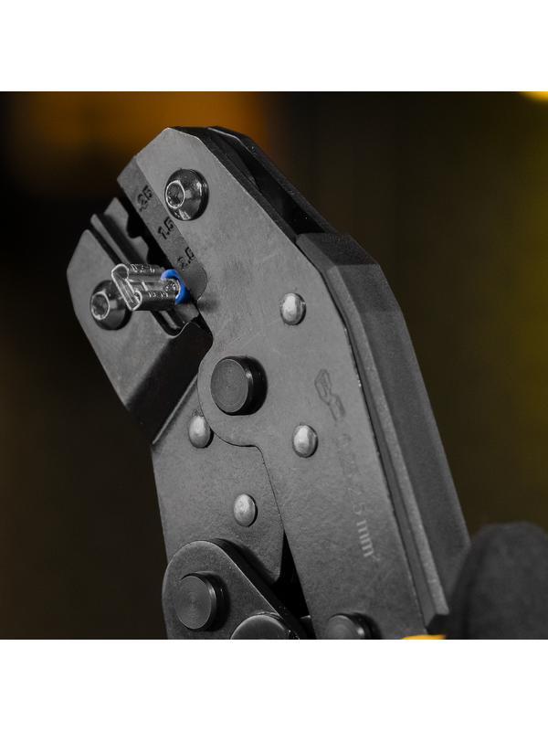 Клещи для обжима неизолированных наконечников НК и НВ, разъемов РП, 0,25 - 2,5 мм2 Denzel