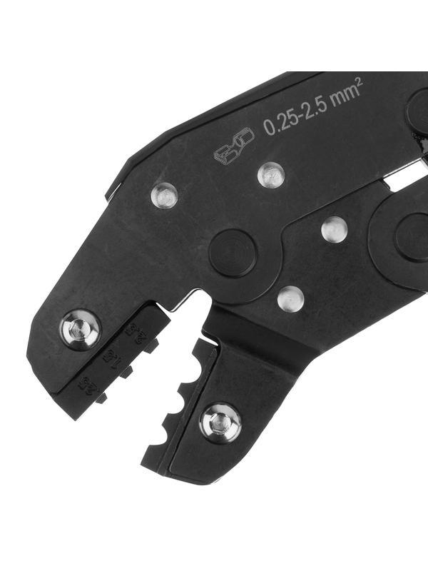 Клещи для обжима неизолированных наконечников НК и НВ, разъемов РП, 0,25 - 2,5 мм2 Denzel