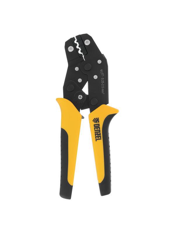 Клещи для обжима неизолированных наконечников НК и НВ, разъемов РП, 0,25 - 2,5 мм2 Denzel