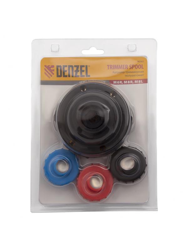 Катушка триммерная полуавтомат, шестигранник HEX х 15/6, болт М6 правый, М8 правый, М8 левый Denzel