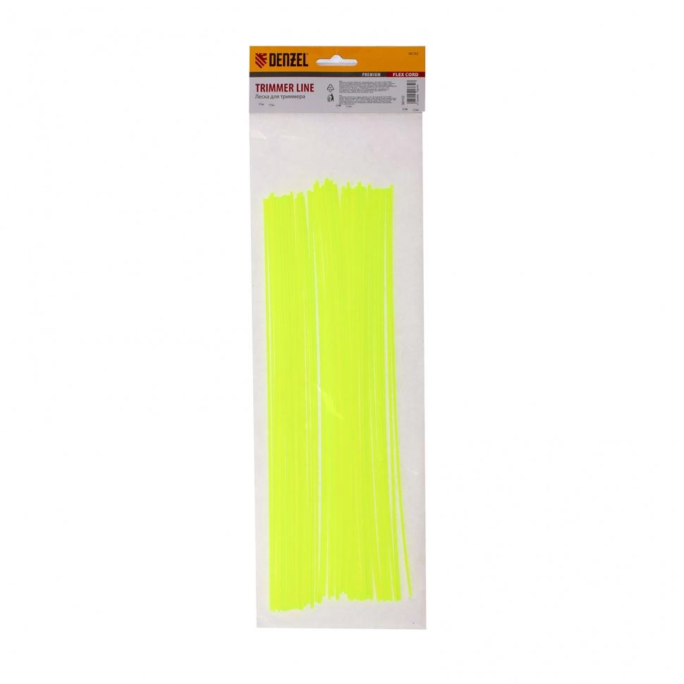 Леска для триммера, квадратная нарезанная 2 мм х 30 см, 50 шт Flex cord Denzel