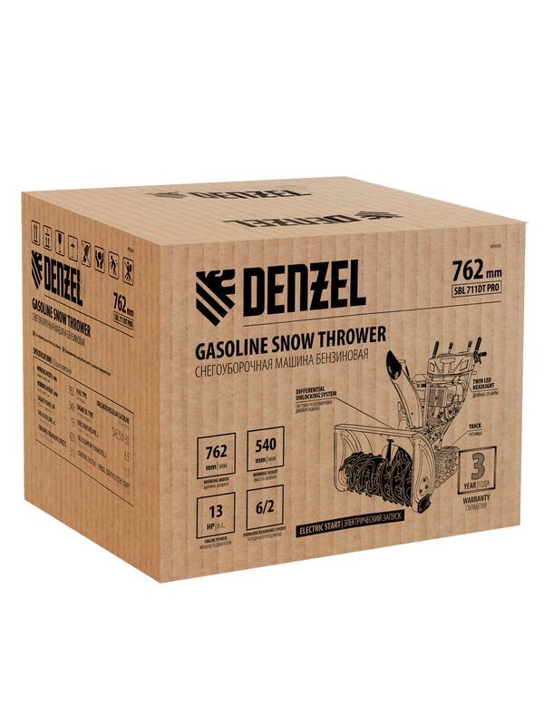 Бензиновая снегоуборочная машина SBL 711DT PRO, 420cc, гусеницы, эл.старт, блок. дифф.// Denzel