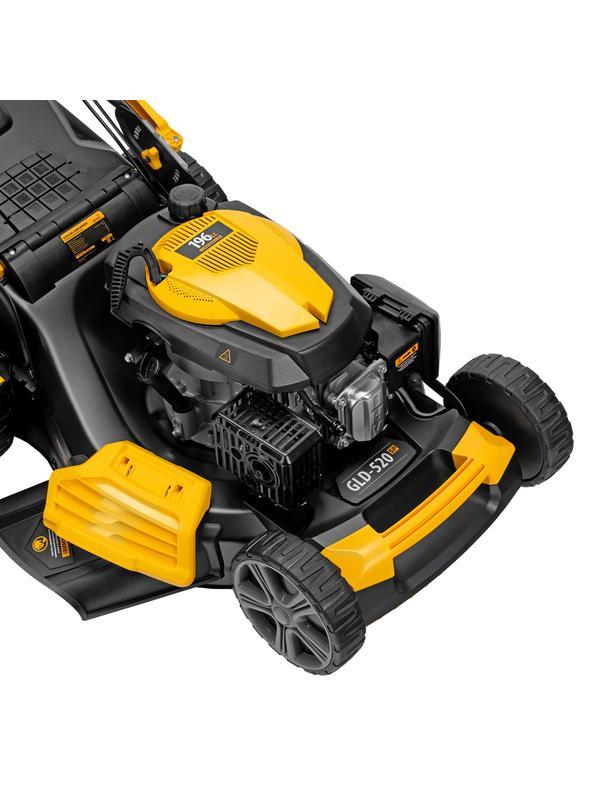 Газонокосилка бензиновая GLD-520SP, 196 куб.см, ширина 52 см, привод, 7 уровней,травосборник 60 л Denzel