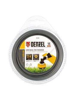 Леска двухкомпонентная для триммера, круглая, 2.4 мм х 15 м, EXTRA CORD Denzel