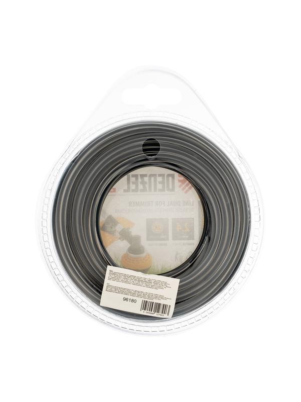Леска двухкомпонентная для триммера, круглая, 2.4 мм х 15 м, EXTRA CORD Denzel