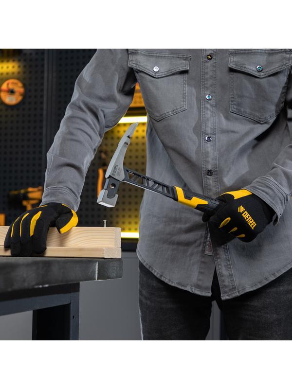 Молоток каменщика 680 г, цельнокованый, двухкомпонентная обрезиненная рукоятка Denzel