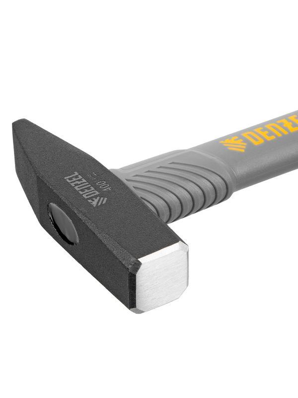 Молоток слесарный, 400 г, кованый, фибергласовая рукоятка c TPR покрытием Denzel