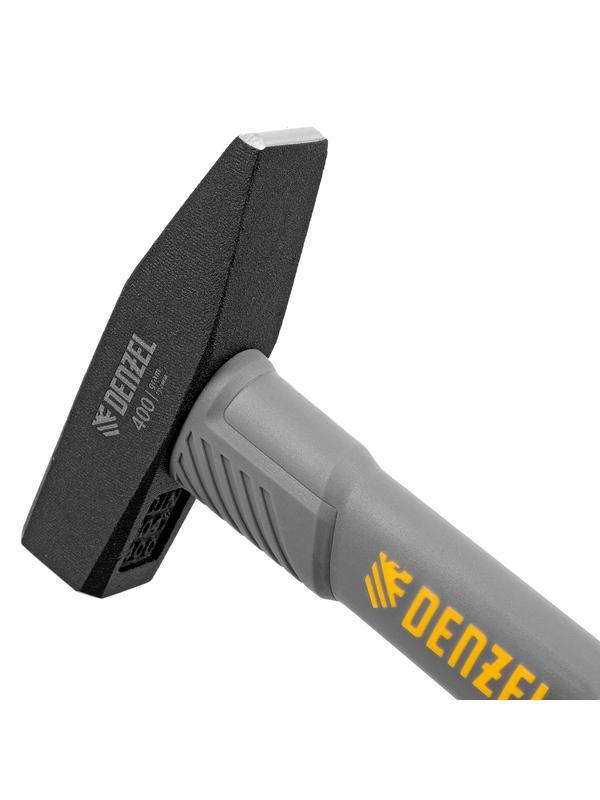 Молоток слесарный, 400 г, кованый, фибергласовая рукоятка c TPR покрытием Denzel