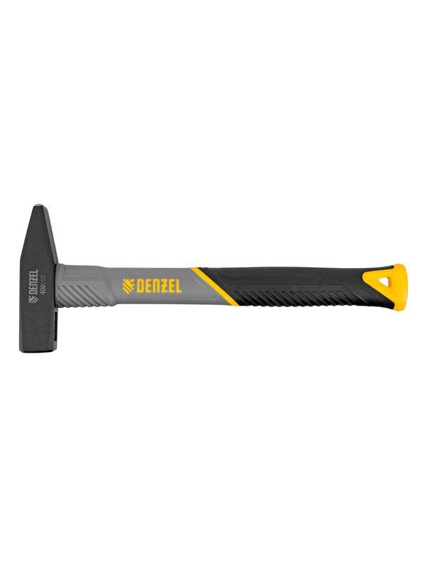 Молоток слесарный, 400 г, кованый, фибергласовая рукоятка c TPR покрытием Denzel