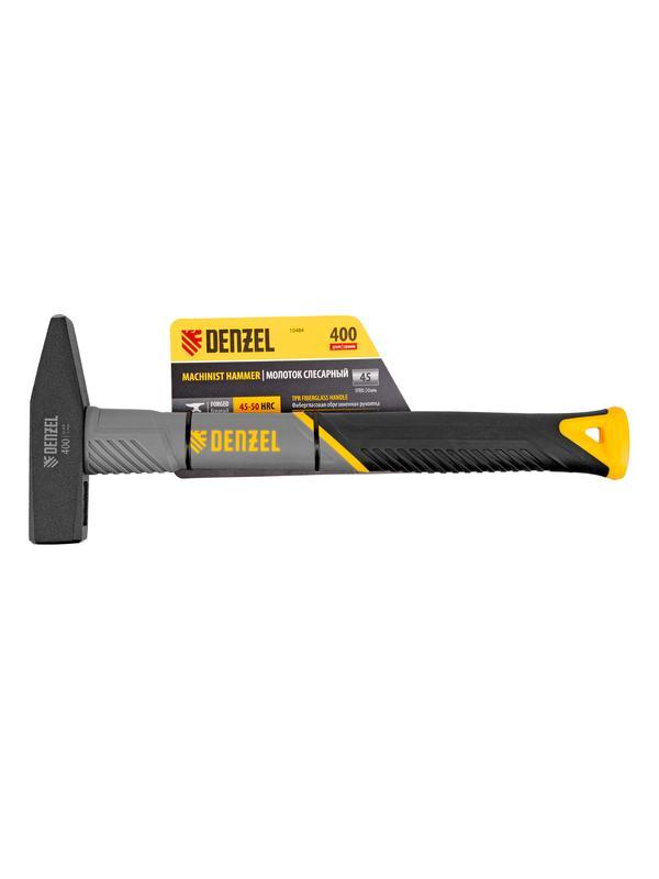 Молоток слесарный, 400 г, кованый, фибергласовая рукоятка c TPR покрытием Denzel