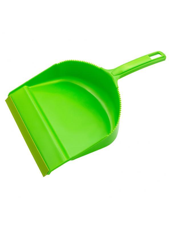 Набор: совок с кромкой 330 x 225 мм и щетка-сметка 285 мм, зеленый, Home Palisad