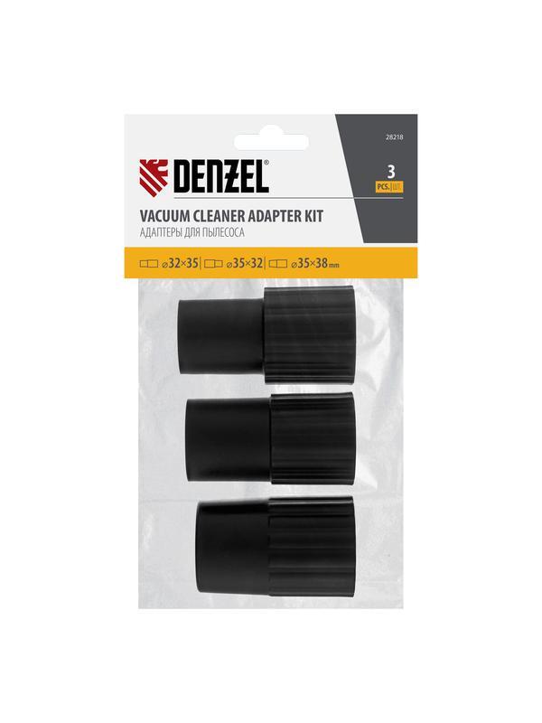 Комплект адаптеров для подключения пылесоса к электроинструменту 32-35-38 мм// Denzel