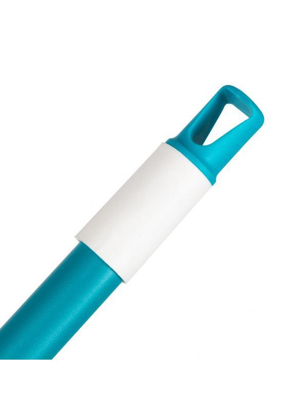 Щетка пластмассовая для чистки ковров, 27 cм, c черенком, 120 см, бирюзовая щетина, Home Palisad