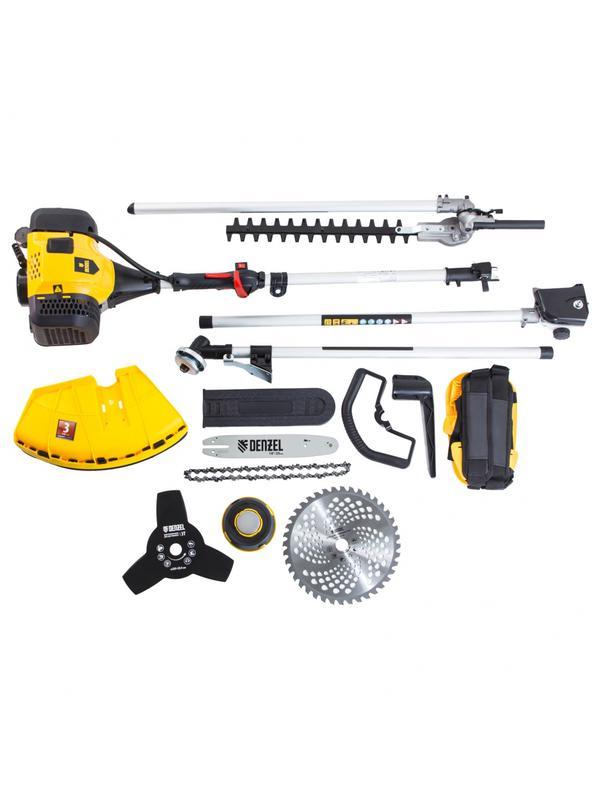 Триммер бензиновый мультифункциональный DGT-52S-MAX, 52 см3, разъёмная штанга Denzel