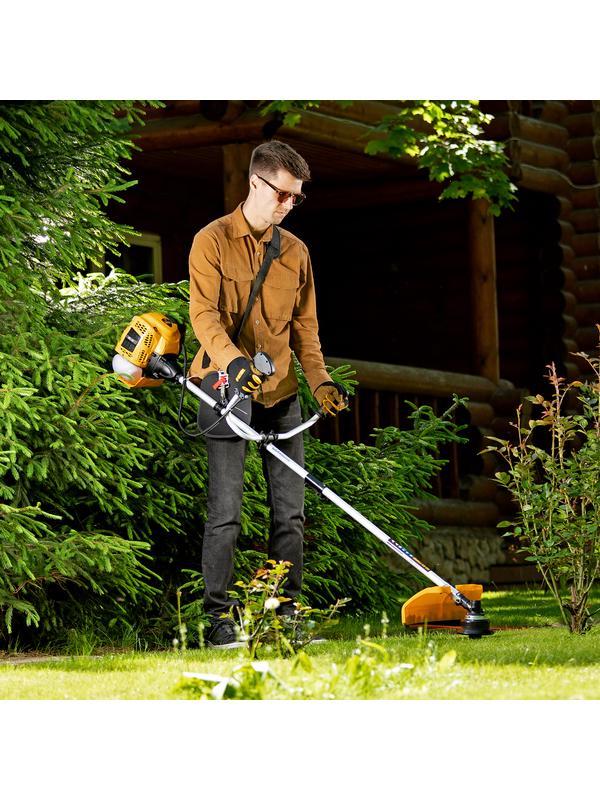 Триммер бензиновый DTL-43S, 43 см3, разъемная штанга, состоит из 2 частей Denzel