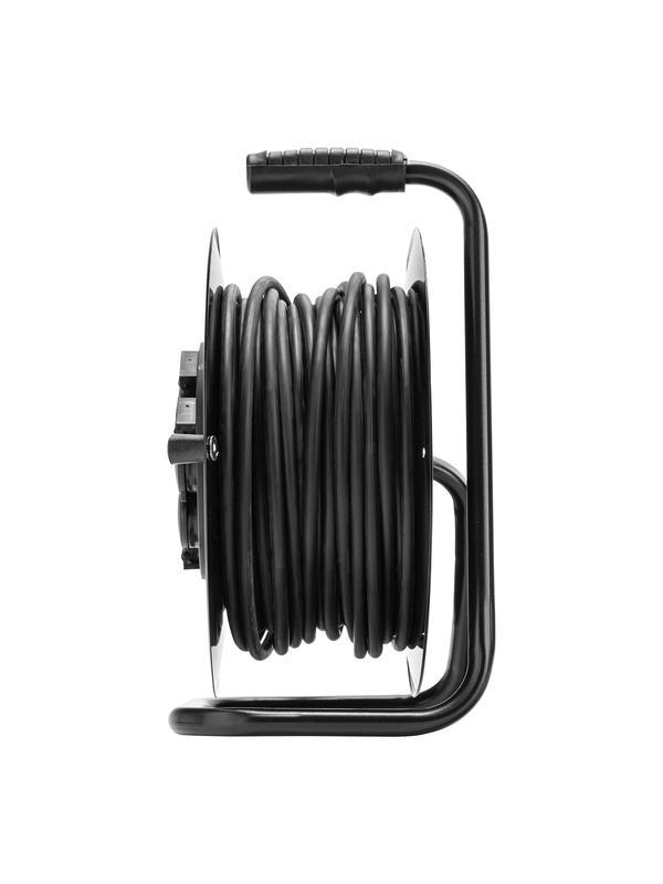 Удлинитель силовой 30 м, 16А, тип УХз16, ПВС 3 x 2.5 мм, на стальной катушке, 4 розетки Сибртех